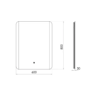 Зеркало Comforty для ванной Флокс-60 LED-подсветка, бесконтактный сенсор, антизапотевание