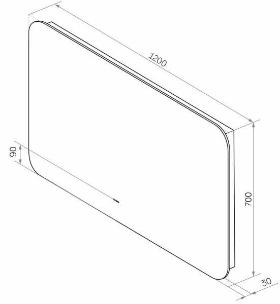 Зеркало с подсветкой Continent Burzhe ЗЛП3530 с бесконтактным сенсором 120см