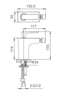 Смеситель для биде Wonzon & Woghand Shark WW-485001-CR хром