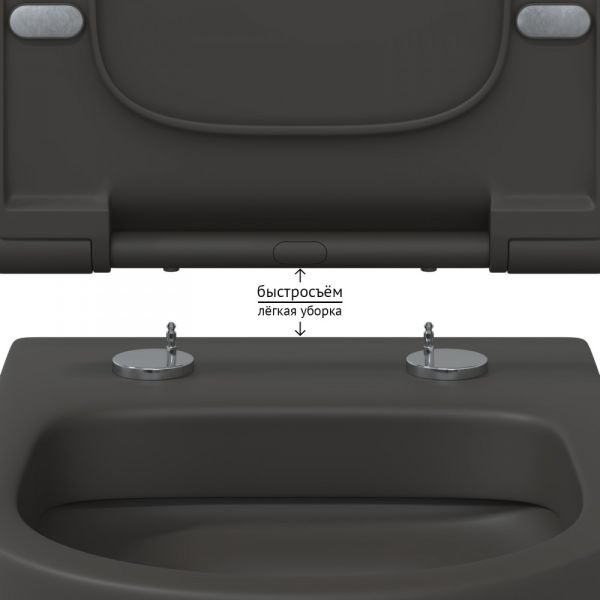 Подвесной унитаз Berges EGO XL Rimless 083218 сиденье EGO XL Slim SO антрацит матовый