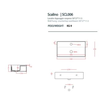 Раковина ArtCeram Scalino SCL006 01 00 белая 75 см
