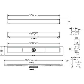 Душевой лоток Berges Wasserhaus C1 Brise 090028 30 Матовый хром