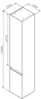 Шкаф-колонна Am.Pm X-Joy 30см правый чёрный матовый M85ACHR0306BM
