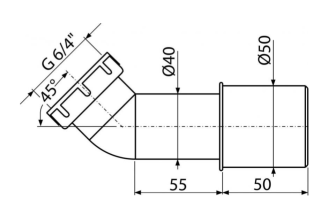 Колено AlcaPlast 45° A52