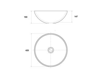 Раковина чаша Bronze de Luxe Melody 2241, белый/синий