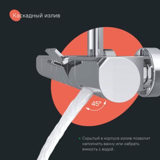 Душевая система с тропическим душем IDDIS SpaHome SPHSBTKi06 с термостатом хром