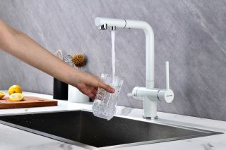 Смеситель для кухни Paulmark Serpentine Se213222-431 белый матовый