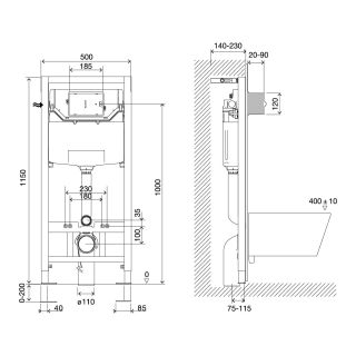 Комплект 3в1 100122237 инсталляция Lemark Peneda Expert с кнопкой смыва Bit чёрный матовый унитаз подвесной безободковый Glazer торнадо чёрный матовый