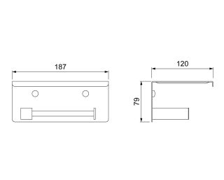 Держатель для туалетной бумаги Timo Selene с полкой для телефона хром 10044/00
