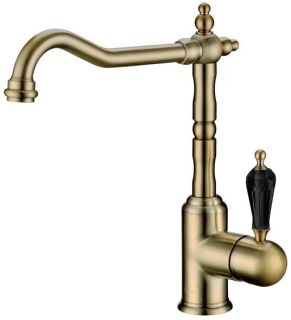 Смеситель для раковины Boheme MEDICI Ripresa с кристаллом BLACK SW_Комплект бронза