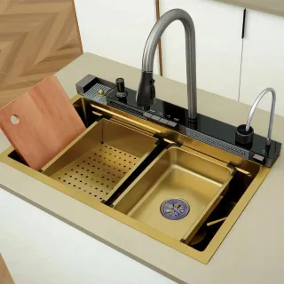 Мойка кухонная Ceruttispa GLORIA nano Gold CT10355 многофункциональная золотая