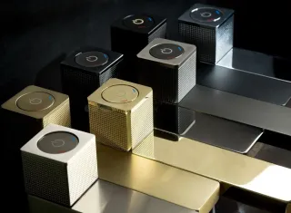 Смеситель для раковины Boheme Quad 159-MG автоматический золото матовое