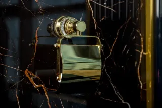 Держатель для туалетной бумаги с крышкой Boheme Aura 10241-G золото