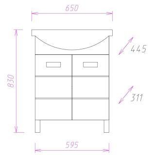 Напольная тумба под раковину Onika Балтика 106529 65см белый