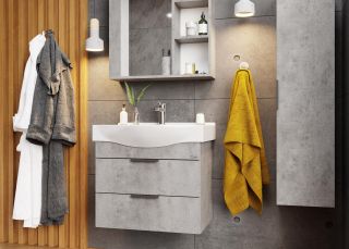 Подвесная тумба под раковину Onika Девис 106546 65см бетон чикаго