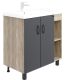 Напольная тумба под раковину Onika Тимбер 108046 правая 80см серый матовый/дуб сонома