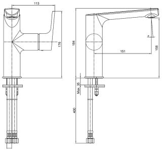 Смеситель для раковины E.C.A. Luna 102108955EX хром