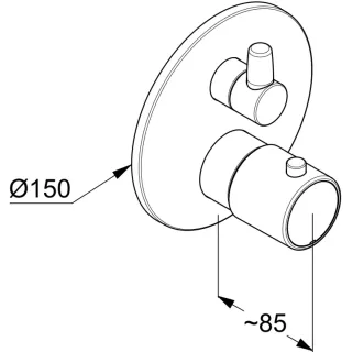 Термостатический смеситель для ванны Kludi Zenta SL 388100545 хром