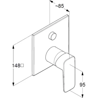 Смеситель для ванны Kludi Pure&Style 407593975 чёрный матовый