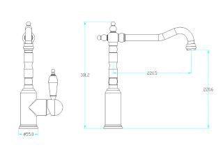 Смеситель для раковины Boheme с краном TRADIZIONALE ORO с кристаллом SW_Комплект золото