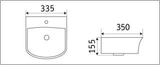 Раковина-чаша CeramaLux 78369 белая 33.5 см