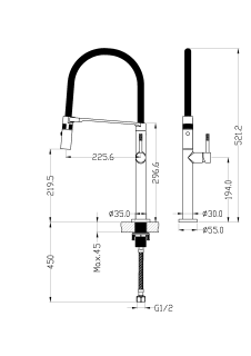 Смеситель для куни Boheme UNO BRUSHED BRONZE брашированная бронза