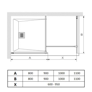 Душевая перегородка Paini PAINI-WalkIN110G 110см решётка чёрный