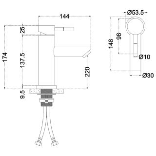 Смеситель для раковины Melana Tondo MELANA-610101B чёрный