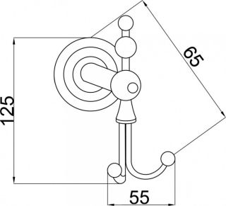 Крючок двойной Boheme Brillante хром 10435