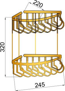 Полка угловая Boheme Medici бронза 10622