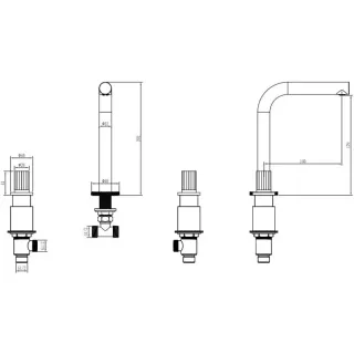 Встраиваемый смеситель для раковины Boheme Aura 152-MG-A золото матовое