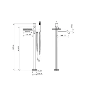 Напольный смеситель для ванны Boheme Stick Touch 129-MG.2 золото матовое