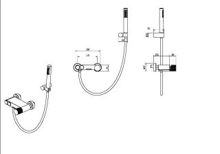 Смеситель для ванны и душа Boheme Stick Touch 123-SGM.2 оружейная сталь