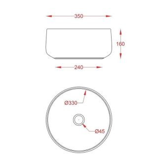 Раковина ArtCeram Cognac COL004 17 34 черная 35 см