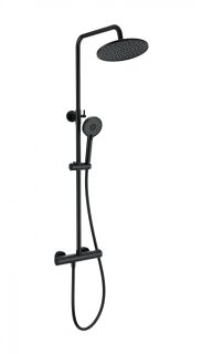 Душевая стойка Wonzon & Woghand INN 4 WW-B3047-A-MB с термостатом чёрный матовый