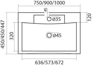 Раковина из искусственного мрамора Art&Max 90см чёрный матовый AM-LAV-900-MR-FP-Nero