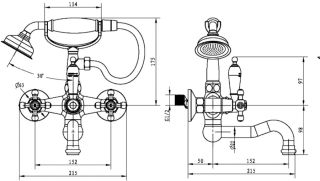 Смеситель для ванны Boheme Satine золото 293-ST