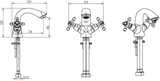 Смеситель для раковины Boheme Satine золото 291-ST