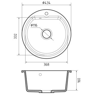 Мойка кухонная Reflexion Start 44-BL RX0844BE бежевый