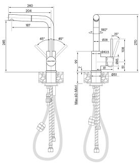 Смеситель для кухни Paulmark Kassel Ka214311-308 чёрный