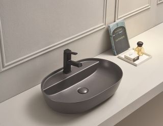 Раковина CeramaLux 78325XMDH серая 61 см