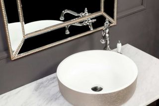 Раковина накладная Boheme Corian серебро 819-SL