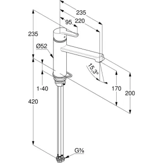Смеситель для кухни Kludi M3 585750575 для безнапорных водонагревателей хром