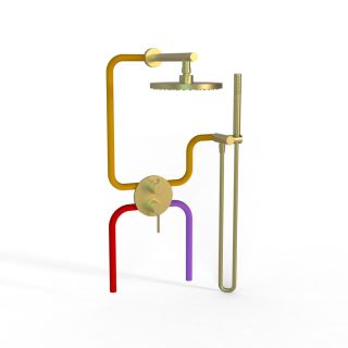 Душевой комплект Paini Cox 78PJSET26911SH матовое золото