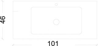 Раковина Armadi Art Vallessi 100см керамика антрацит глянец 838-100-B