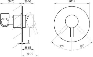 Смеситель для душа Ravak Espirit X070285 ES 062.20BLM.O1 ЧЕРНЫЙ МАТОВЫЙ