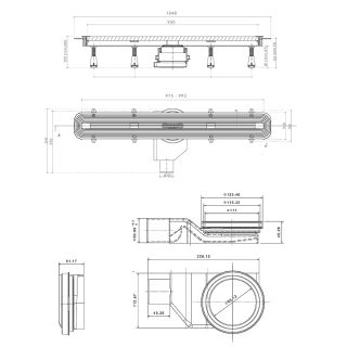 Душевой лоток BETTOSERB 13100036 Slim Line 950