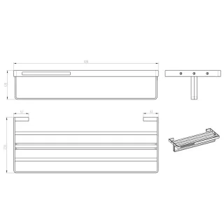 Полка для полотенец Boheme Q 10947-SGM оружейная сталь