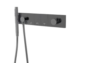 Встраиваемый смеситель для душа Boheme Zodiac 132-SYS-SGM оружейная сталь