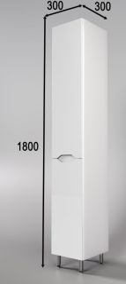 Пенал Style Line Марелла 30 Люкс Plus СС-00002419 с бельевой корзиной белый глянец